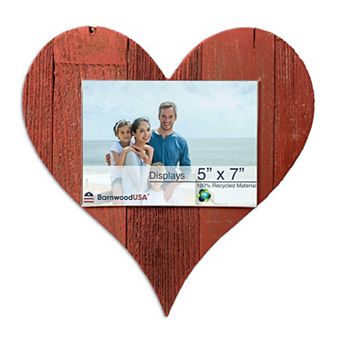 Rustic Farmhouse 12" Wood Heart with 5x7 Transparent Acrylic Photo Holder