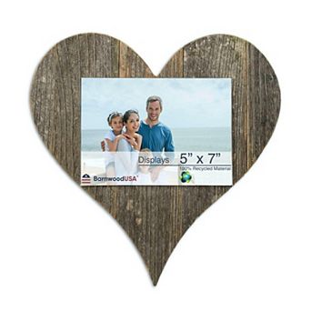 Rustic Farmhouse 12" Wood Heart with 5x7 Transparent Acrylic Photo Holder