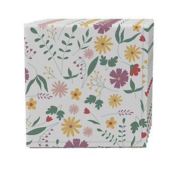 Napkin Set of 4, 100% Cotton, 20x20", Vintage Print Floral