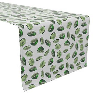 Table Runner, 100% Cotton, 16x72", Cocktail Limes