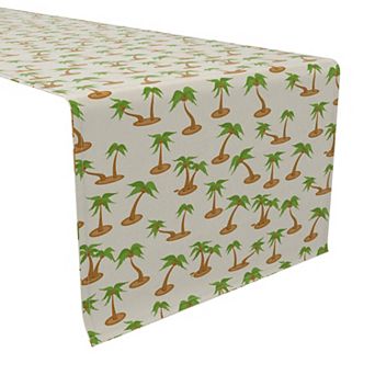 Table Runner, 100% Cotton, 16x72", Coconut Palms