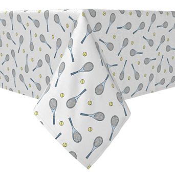 Square Tablecloth, 100% Cotton, 60x60", Tennis Match