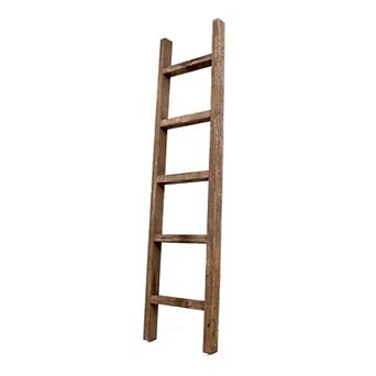 Rustic Farmhouse 4ft Reclaimed Wood Decorative Bookcase Ladder