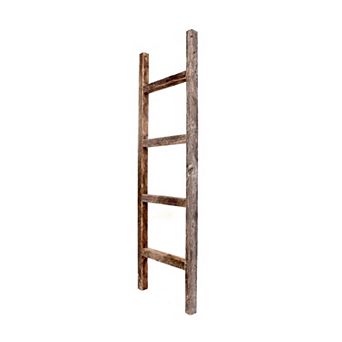 Rustic Farmhouse 4ft Reclaimed Wood Decorative Bookcase Ladder