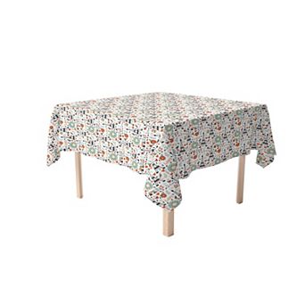 Square Tablecloth, 100% Cotton, 60x60", Colorful Paris Design