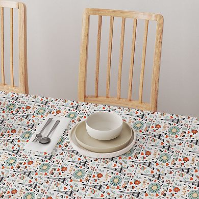 Square Tablecloth, 100% Cotton, 60x60", Colorful Paris Design
