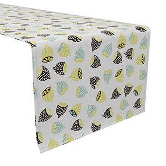 Table Runner, 100% Cotton, 16x72", Modern Citrus Fruit
