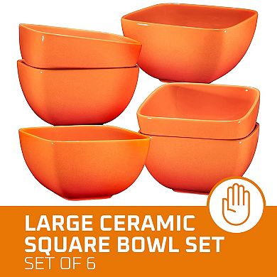Porcelain Ceramic Square Soup Bowls With Handles, Soup Crocks