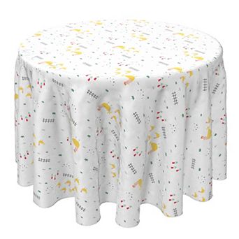 Round Tablecloth, 100% Cotton, 60 Round", Farm Chickens