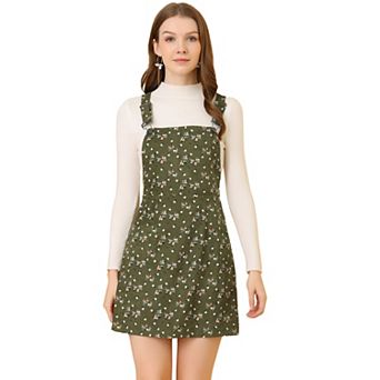 Women's Floral Print Adjustable Strap Casual Overall Dresses