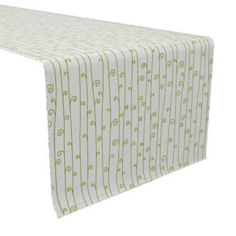 Table Runner, 100% Cotton, 16x72", Swirly Stripes