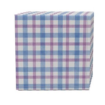 Napkin Set of 4, 100% Cotton, 20x20", Plaid 9