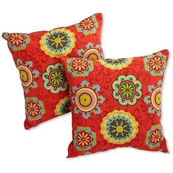 Blazing Needles 17-inch Outdoor Knife Edge Throw Pillows (Set of 2)
