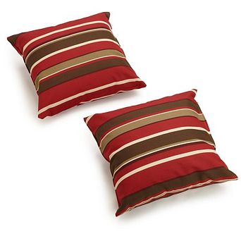 Blazing Needles 17-inch Outdoor Knife Edge Throw Pillows (Set of 2)