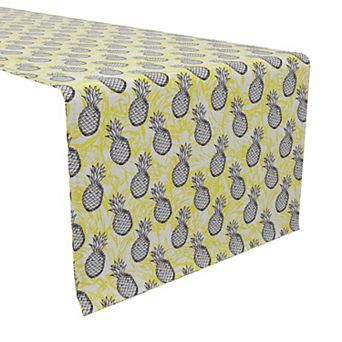 Table Runner, 100% Cotton, 16x72", Sweet Pineapple Drawing