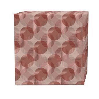 Napkin Set of 4, 100% Cotton, 20x20", Dusty Pink Dots