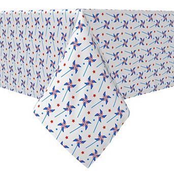 Square Tablecloth, 100% Cotton, 60x60", Patriotic Pinwheels