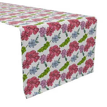 Table Runner, 100% Cotton, 16x72", Bold Botanicals