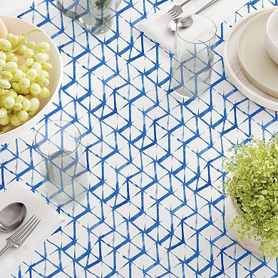 Round Tablecloth, 100% Cotton, 60 Round", Blue Watercolor Style