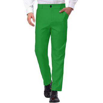 Men's Formal Flat Front Straight Fit Solid Prom Dress Pants