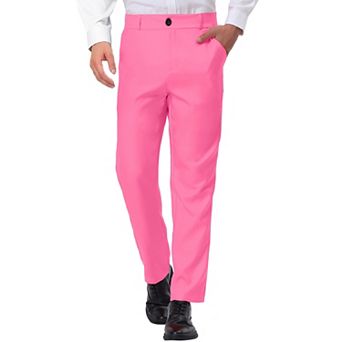 Men's Formal Flat Front Straight Fit Solid Prom Dress Pants