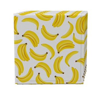 Napkin Set of 4, 100% Cotton, 20x20", Bunches of Bananas