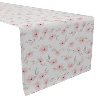 Table Runner, 100% Cotton, 16x72", Blooming Cherry Blossom