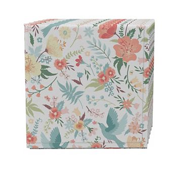 Napkin Set of 4, 100% Cotton, 20x20", Summer Style Floral