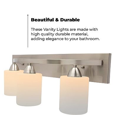 Modern Glass Shade Bathroom Vanity Light Bar