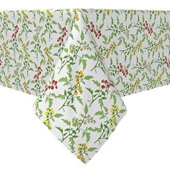 Square Tablecloth, 100% Cotton, 60x60", Vines of Tomatoes