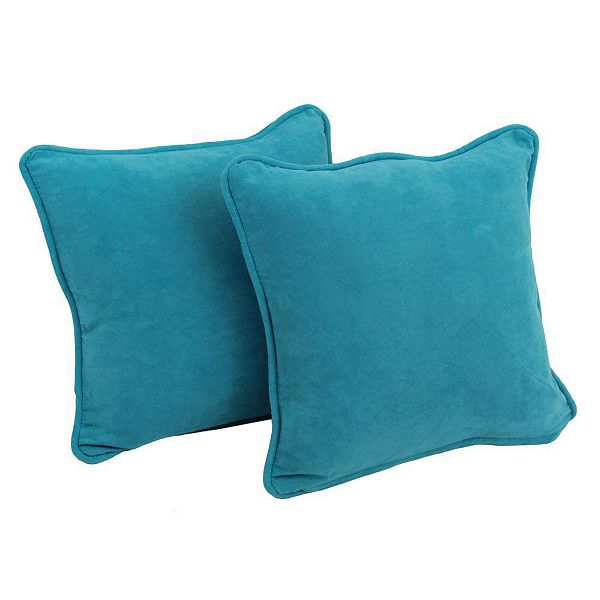 Blazing Needles 18inch Doublecorded Solid Microsuede Square Throw Pillows with Inserts (Set of 2)