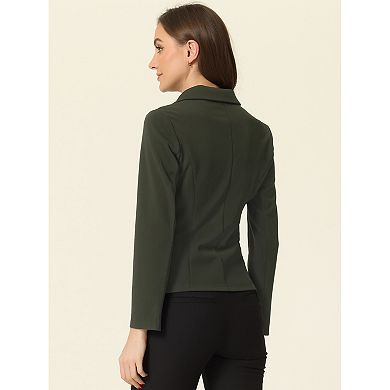 Women's Work Office Lapel Collar Stretchy Jacket Suit Blazer