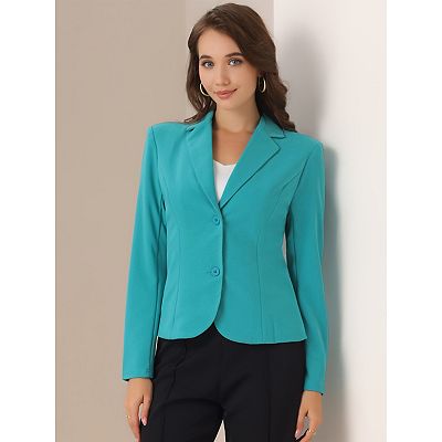 Blazers For Women Business Casual Fashion Dressy Open Front Cardigan Jacket Long Sleeve Work Office Blazer Jackets, 01 Blue, 3X-Large