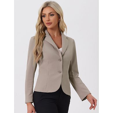 Women's Work Lapel Collar Stretchy Jacket Suit Blazer