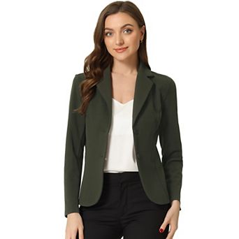 Women's Work Office Lapel Collar Stretchy Jacket Suit Blazer
