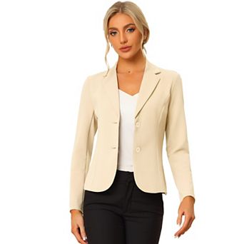 Women's Work Office Lapel Collar Stretchy Jacket Suit Blazer
