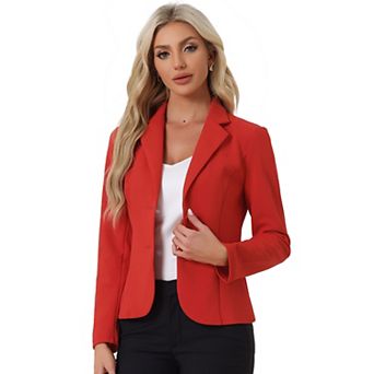 Women's Work Office Lapel Collar Stretchy Jacket Suit Blazer