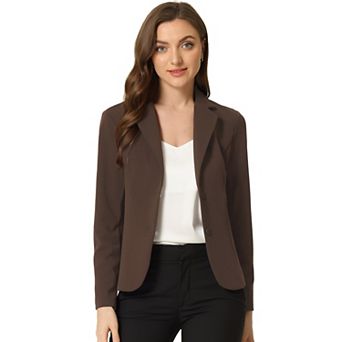Women's Work Office Lapel Collar Stretchy Jacket Suit Blazer