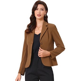 Women's Work Office Lapel Collar Stretchy Jacket Suit Blazer