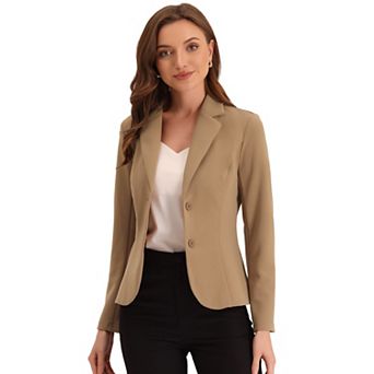 Women's Work Office Lapel Collar Stretchy Jacket Suit Blazer