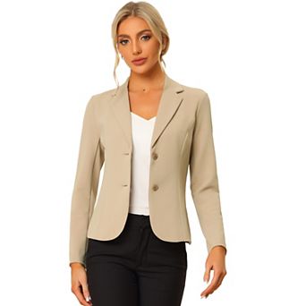 Women's Work Office Lapel Collar Stretchy Jacket Suit Blazer