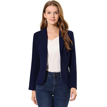Women's Work Office Lapel Collar Stretchy Jacket Suit Blazer