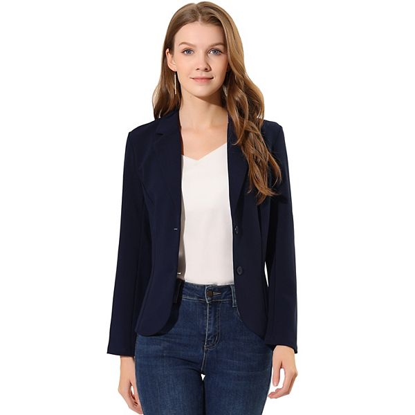 Women s Work Lapel Collar Stretchy Jacket Suit Blazer