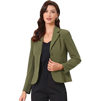 Women's Work Office Lapel Collar Stretchy Jacket Suit Blazer