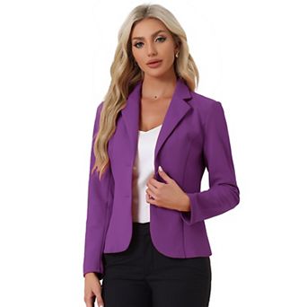 Women's Work Office Lapel Collar Stretchy Jacket Suit Blazer