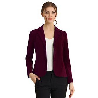 Women's Work Office Lapel Collar Stretchy Jacket Suit Blazer