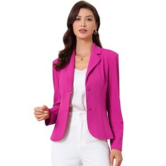 Women's Work Office Lapel Collar Stretchy Jacket Suit Blazer