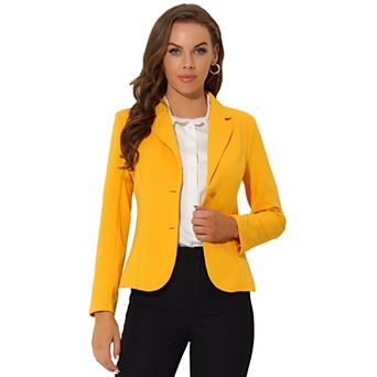 Women's Work Office Lapel Collar Stretchy Jacket Suit Blazer