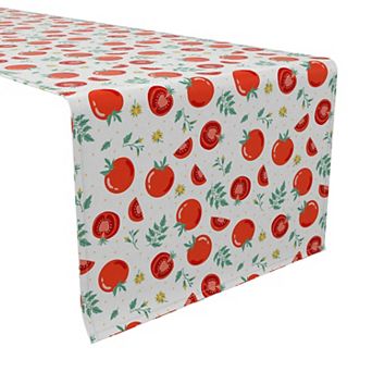 Table Runner, 100% Cotton, 16x72", Summer Tomato Garden
