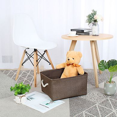 Collapsible Storage Basket Bin Box Linen Container S Size Chocolate Color S